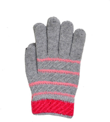 Vinenzia Striped Winter Women's Gloves, Grey