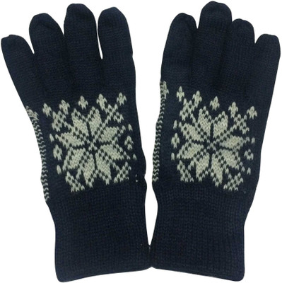 

Graceway Designer Geometric Print Winter Men Gloves, Blue