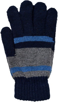 Vinenzia Self Design Winter Men's Gloves, Navy