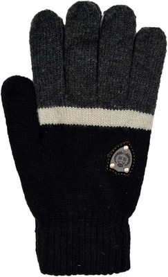 

Vinenzia Self Design Winter Men's Gloves, Black
