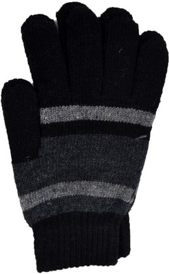 

Vinenzia Self Design Winter Men's Gloves, Black