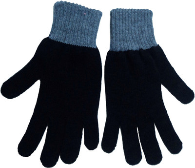 

Gajraj Woollen Solid Winter Men's Gloves, Grey