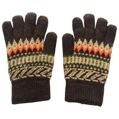 

Graceway Geometric Print Winter Men Gloves, Brown