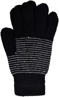 

Vinenzia Striped Winter Men's Gloves, Black