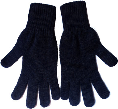 

Gajraj Fashion Solid Winter Men's Gloves, Black