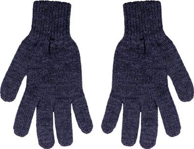 Gajraj Medium Grey Solid Winter Men Gloves