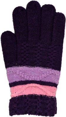 

Vinenzia Striped Winter Women's Gloves, D.purple