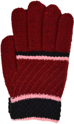 

Vinenzia Striped Winter Women's Gloves, Red