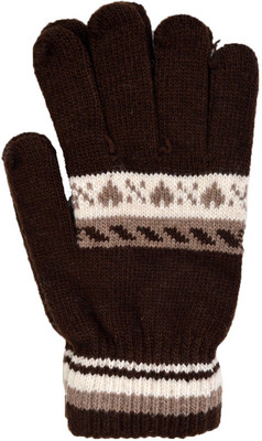 

Vinenzia Self Design Winter Men's Gloves, Brown
