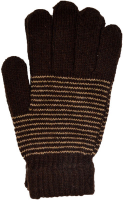 

Vinenzia Striped Winter Men's Gloves, Brown