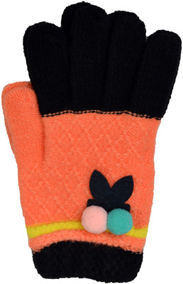 

Vinenzia Self Design Winter Women's Gloves, Black