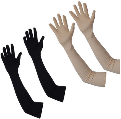 

AccuStyle Self Design Protective Women's Gloves, Black;beige