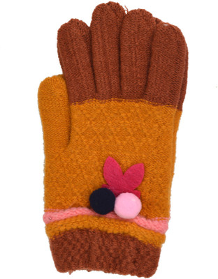 

Vinenzia Self Design Winter Women's Gloves, Brown