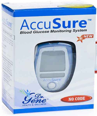 

AccuSure Accusure Glucose Monitor With 25 Strips Glucometer(Blue)