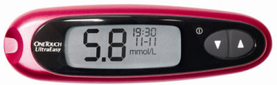

Johnson & Johnson OneTouch UltraEasy Glucose Monitor With 25 Strips Only Glucometer(Red)