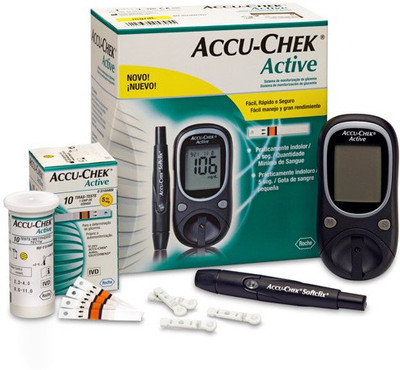 Accu-Chek Active Glucose Monitor with 10 Strips Glucometer(Black) available at flipkart for Rs.1385