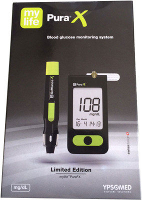 

Mylife Pura X Blood Glucos Monitoring System Glucometer(Black)