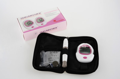 

WOCKHARDT Sugarchek with 50 Test Strips Glucometer(White, Pink)