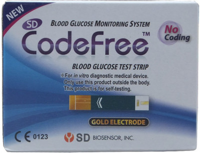 

SD Code Free Glucometer Strips 100Tests Glucometer(Multicolor)