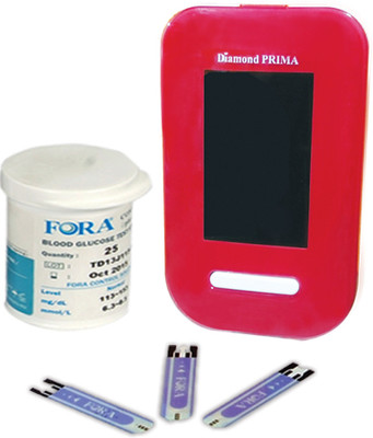 

Truworth Diamond Prima Swiss Red with 25 Strips Glucometer(Red)