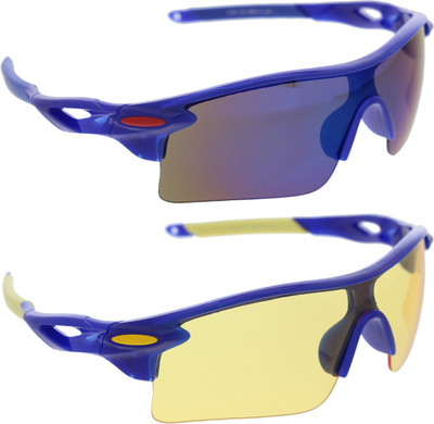 

Vast Pack Of All Sports and Driving UV Protection Wrap Around Smart Cricket Goggles(Blue)