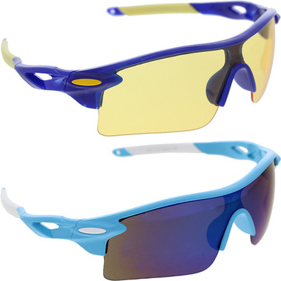 

Vast Pack Of All Sports and Driving UV Protection Wrap Around Smart Cricket Goggles(Blue)