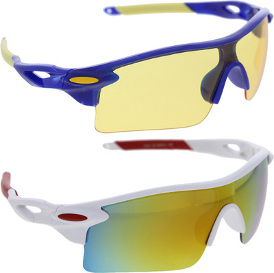 

Vast Pack Of All Sports and Driving UV Protection Wrap Around Smart Cricket Goggles(White)