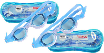 

DeNovo Imported (Set of 2) Swimming Goggles(Blue), Light blue