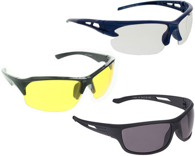 

Vast Combo Of Day & Night Vision Wrap Around Cricket Goggles(Black)