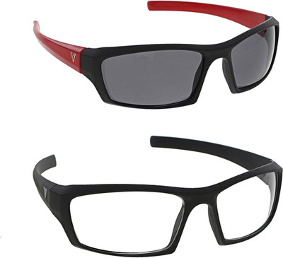 

Vast New Day And Night Vision Car And Bike Driving Cycling Goggles(Black), Black;red