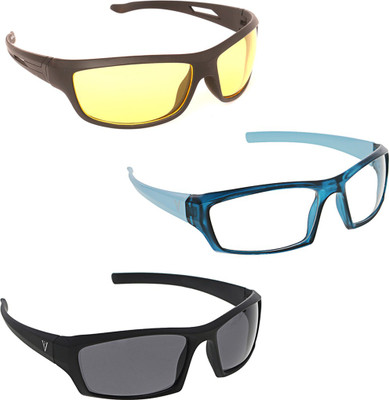 

Vast New Day And Night Vision Car And Bike Driving Cricket Goggles(Black, Blue)