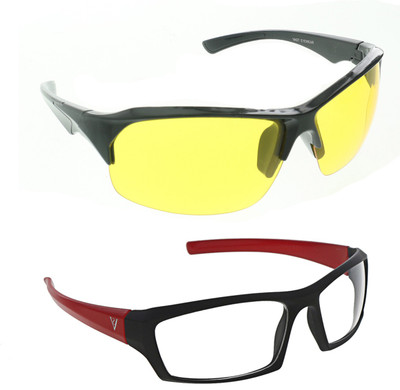 

Vast Combo Of Driving, Biking And Cycling Goggles(Black)