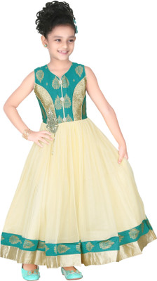 

Trendyy Girls Flared Gown(Green)