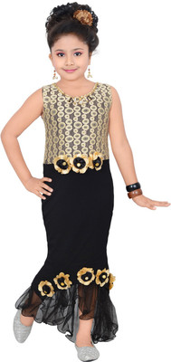 

Kid n Kids Straight Gown(Multicolor, Black