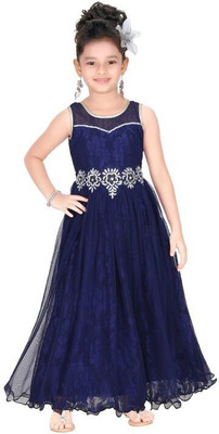 

Trendyy Girls Straight Gown(Blue)