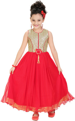

Trendyy Girls Flared Gown(Red)