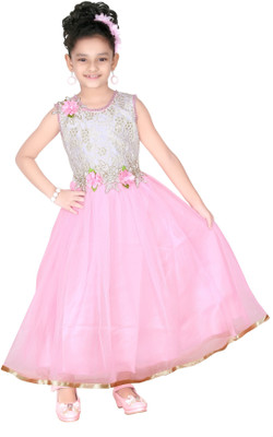 

Trendyy Girls Flared Gown(Pink)