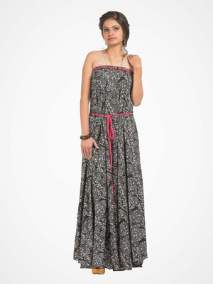 

RoopRahasya Flared Gown(Black, Pink