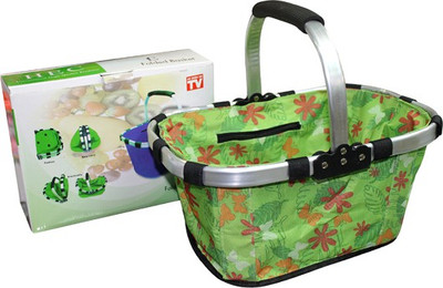 

HEC International High Quality Folded Basket - FBS-1 Grocery Bag(Green)