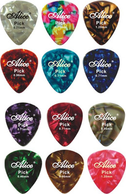 ALICE Colourful Celluloid AP100A Guitar Pick(Pack of 12)
