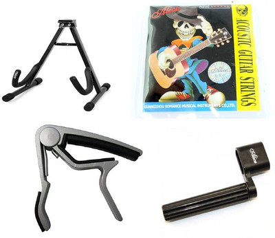 NASIR ALI guitar stand+string set+ capo+ string winder A Frame Stand(Used for: Acoustic Guitar)