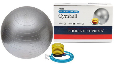 

Proline Fitness Anti Burst Gym Ball(With Pump), Grey;silver
