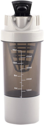 

Emeret GYM SHAKER GREY 450 ml Shaker(Pack of 1, Grey, Black), Black;grey
