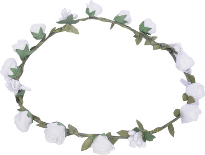 

Sanjog White Flower Gracious Tiara Crown For Wedding Party Beach For Women Girls Head Band(White)