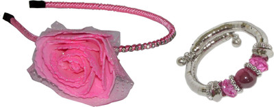

GD Pink Hairband with Bracelet Hair Accessory Set(Multicolor, Pink)