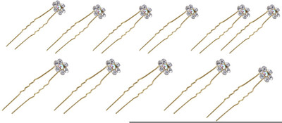 

Pink Rose Charm (12 Pins) Hair Pin(White)