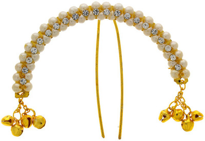 

Anuradha Art Designer Simple Stylish Hair Pin(Gold, White)