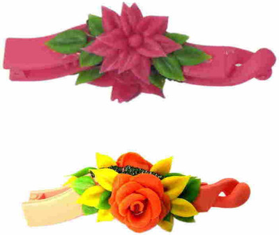 

Advanc Hotline Porcelain clay work fancy banana clip (Combo of 2) Hair Clip(Multicolor)