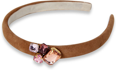 

Hair Drama Company Brown Suede with Crystals Hairband Head Band(Brown)