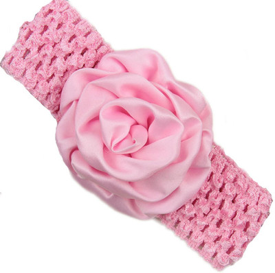 

Pikaboo Rolled up Rose on crochet Head Band(Pink)
